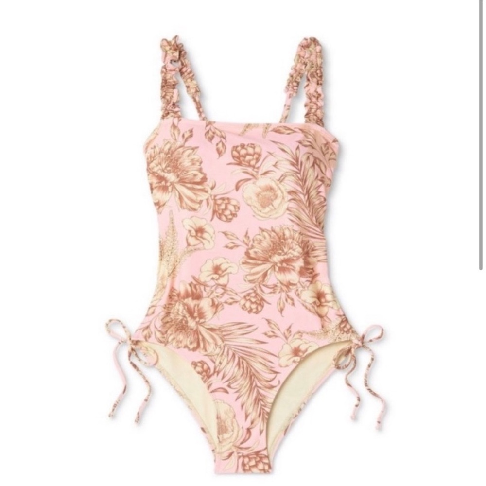 NWT Agua Bendita x Target Blush Floral Flutter Sleeve Swimsuit- Size 12 - Picture 3 of 4